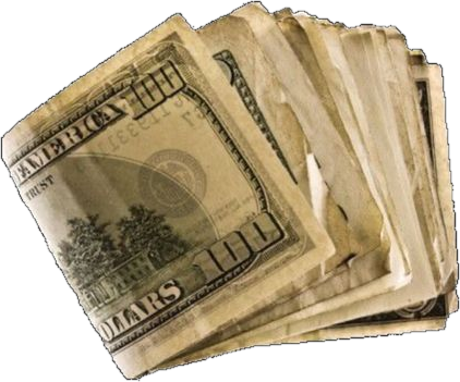 A fanned stack of engraved banknotes